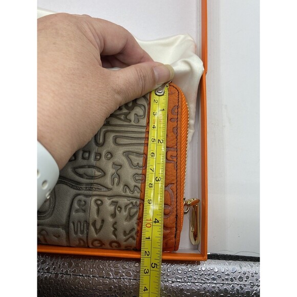 Walk Arrive Women’s Leather Tribal Hieroglyphics Multi Colors Wristlet Purse Boh - Picture 10 of 10